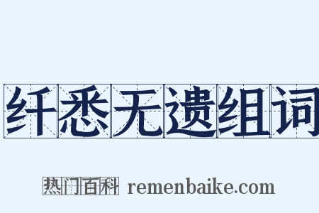 纤悉无遗组词是什么意思的图片